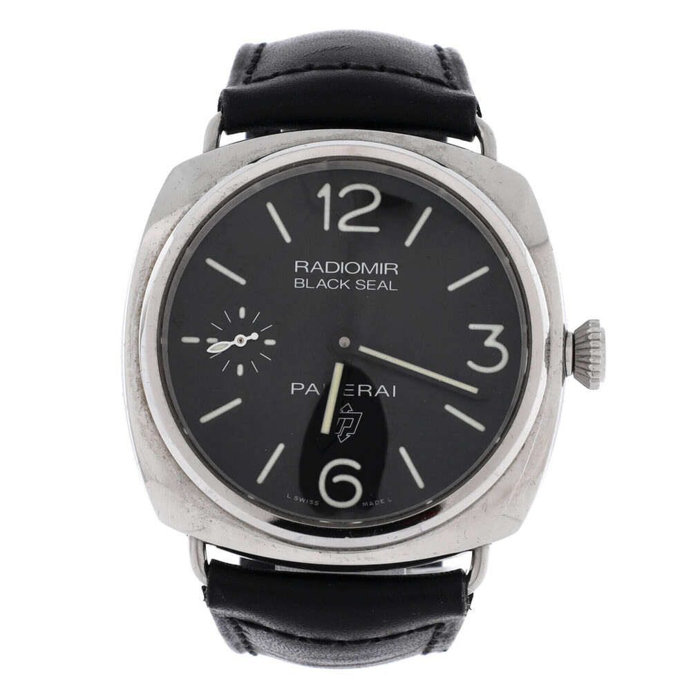 Panerai 45 Radiomir Black Seal Manual Watch Stainless Steel and Leather